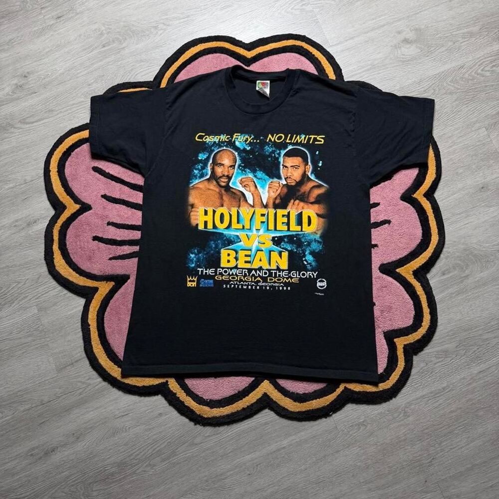 Vintage 90’s Evander Holyfield vs Vaughn Bean Power & Glory Boxing T-shirt XL